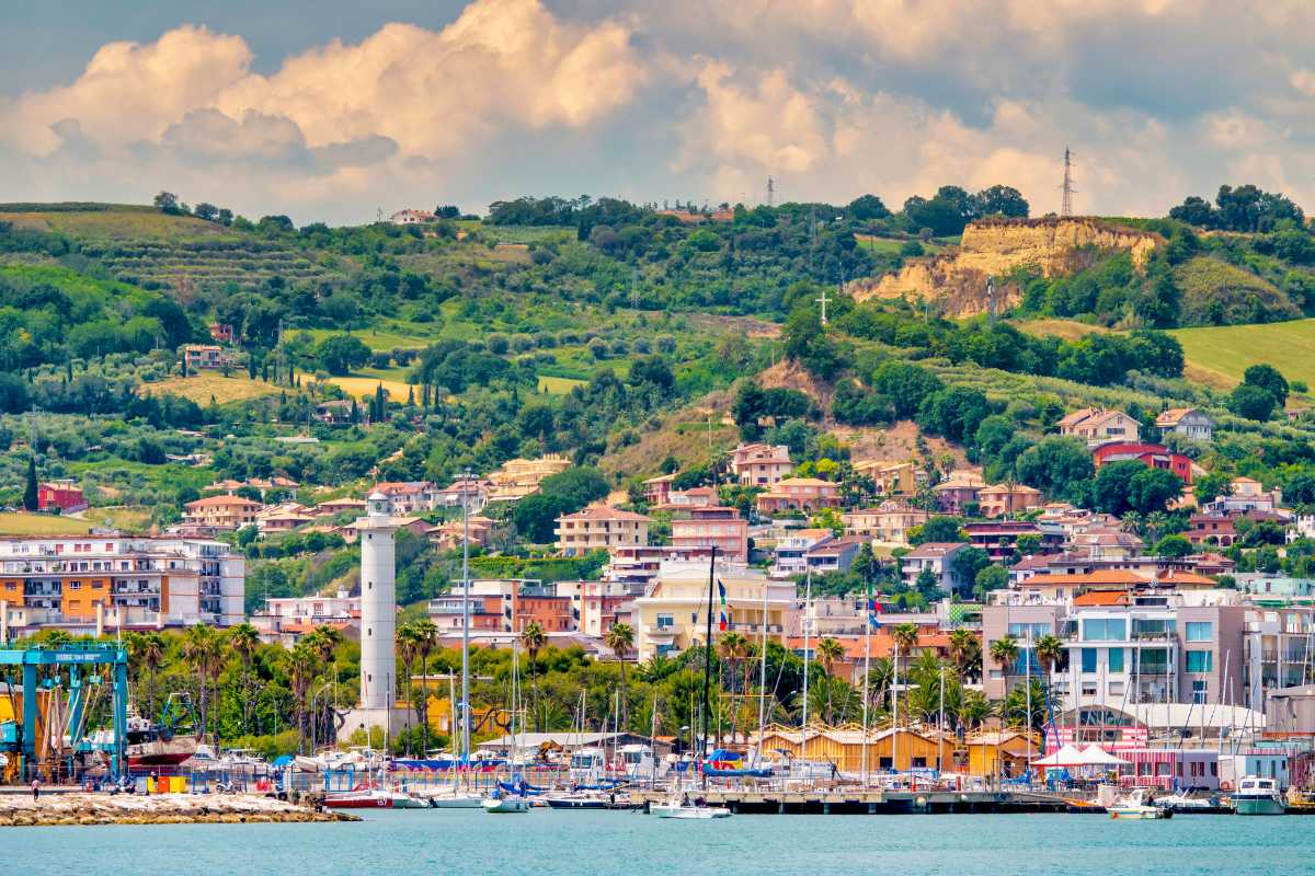 Lungomare di San Benedetto del Tronto, vista panoramica, spiagge e palme