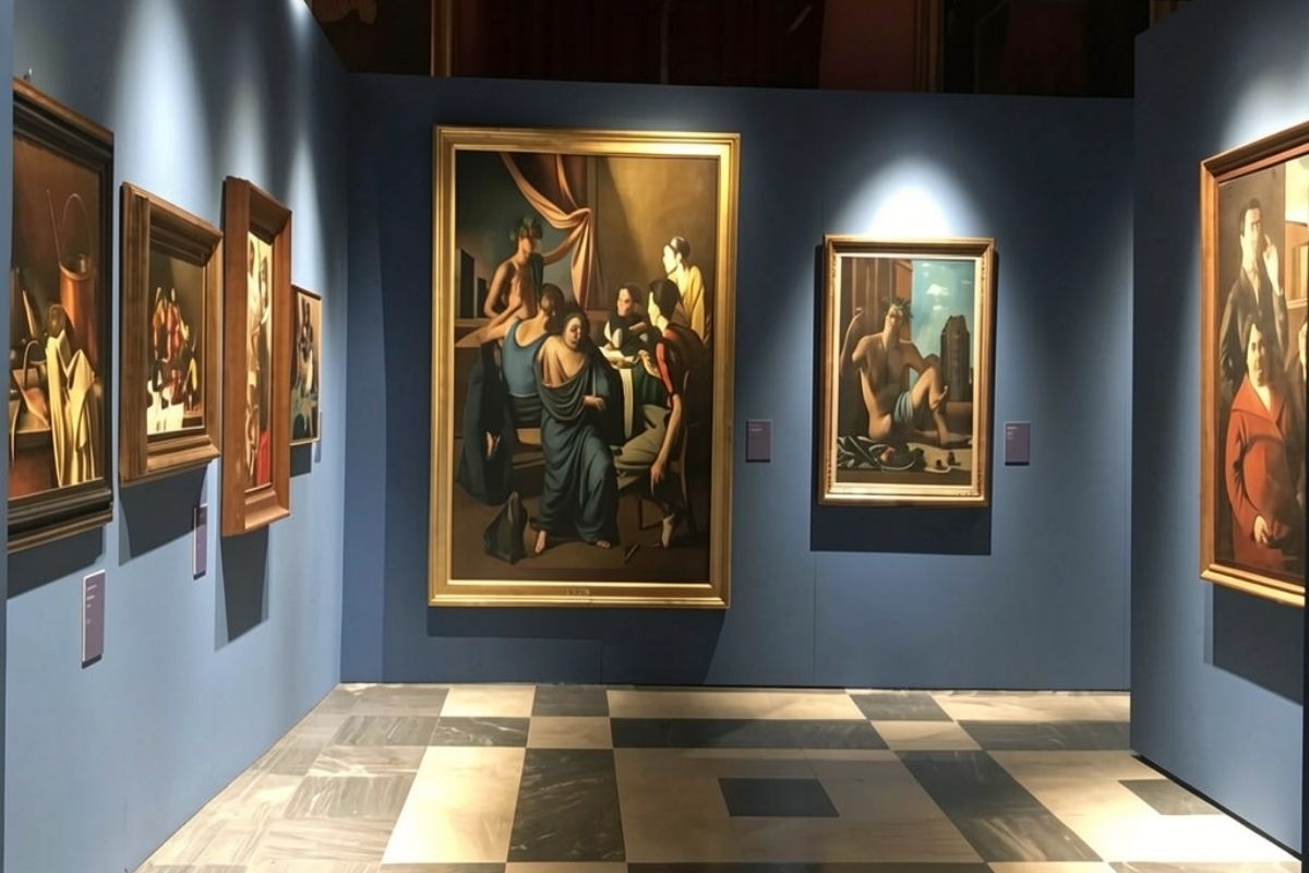 Interno del Museo di Fermo, evidenziando opere d'arte e reperti storici